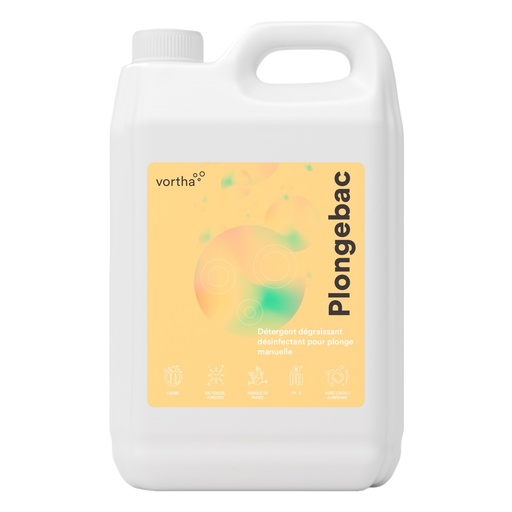 [3073] Vortha PLONGEBAC, détergent désinfectant plonge manuelle / 5L