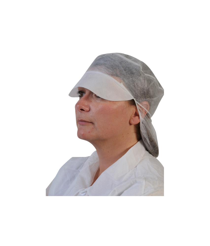 [3418] Charlotte casquette résille blanche PLP non tissé / Bte 100