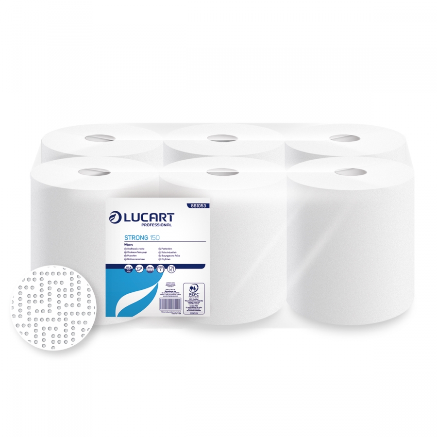 Bobine d'essuyage autocut Ecolabel 140m 2p Strong 861053 / CT 6 rlx.