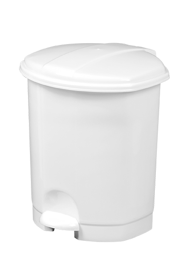 Poubelle à pédale plastique 3L, blanc