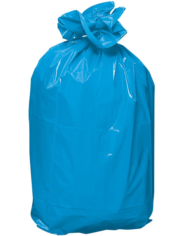 [8113] Sacs poubelle couleur 30L HD soudure étoile 11µ / CT 500 (Bleu)