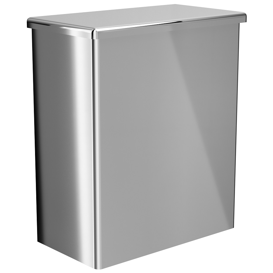 AP - Poubelle murale avec couvercle 5L, inox brillant - Garantie 25 ans