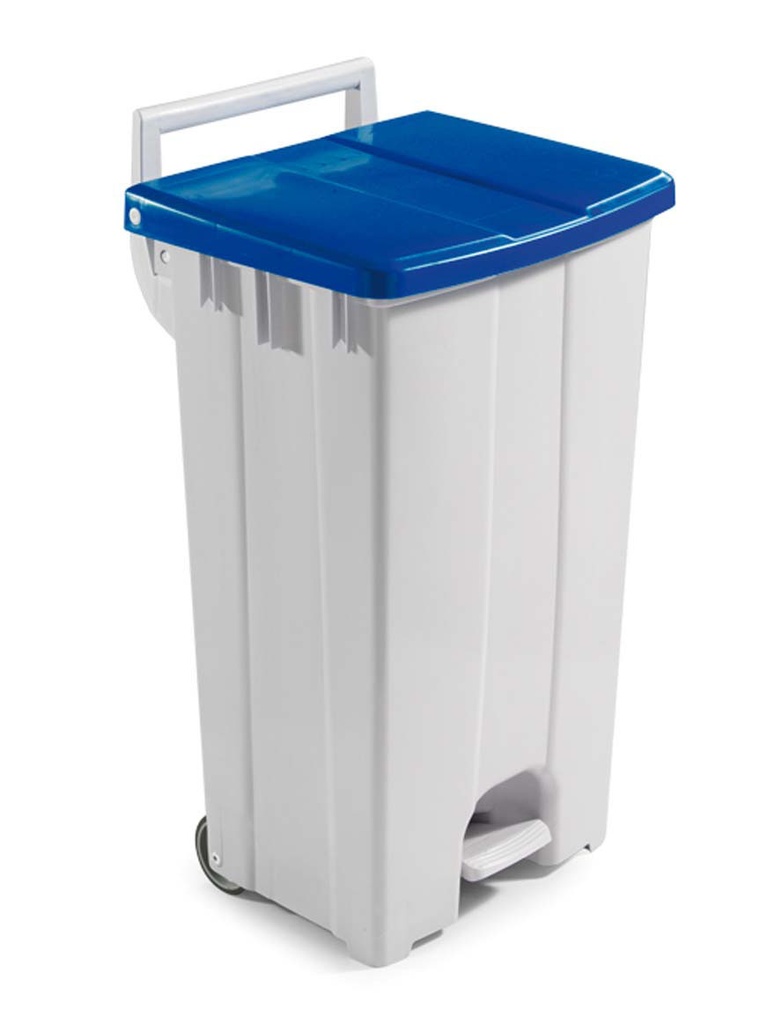 [D_0702091/CB] Poubelle HACCP mobile à pédale plastique 90L (Bleu)