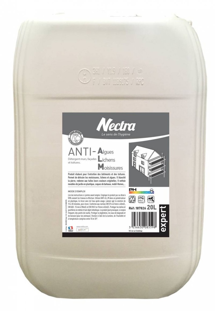 DEMOUSSE EXPERT  Nettoyant anti-mousse pour façades, toitures et terrasses / 20L