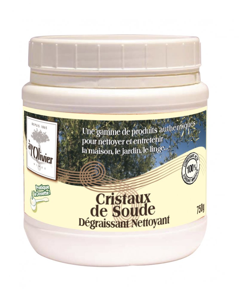 A L'OLIVIER. Cristaux de soude / boite de 750g