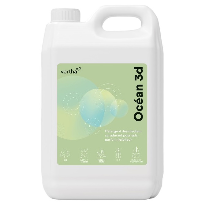 Vortha OCEAN 3D détergent désinfectant très concentré sols fraicheur / 5L