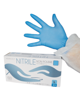 [3480] Gants nitrile non-poudrés BLEU / Bte 100 (6-7 (S))