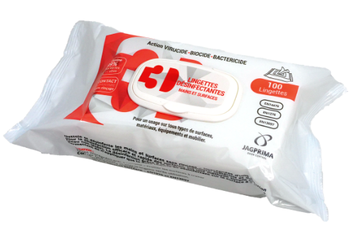 [2069] Lingettes détergentes et désinfectantes alimentaire sans rinçage / Sachet de 100