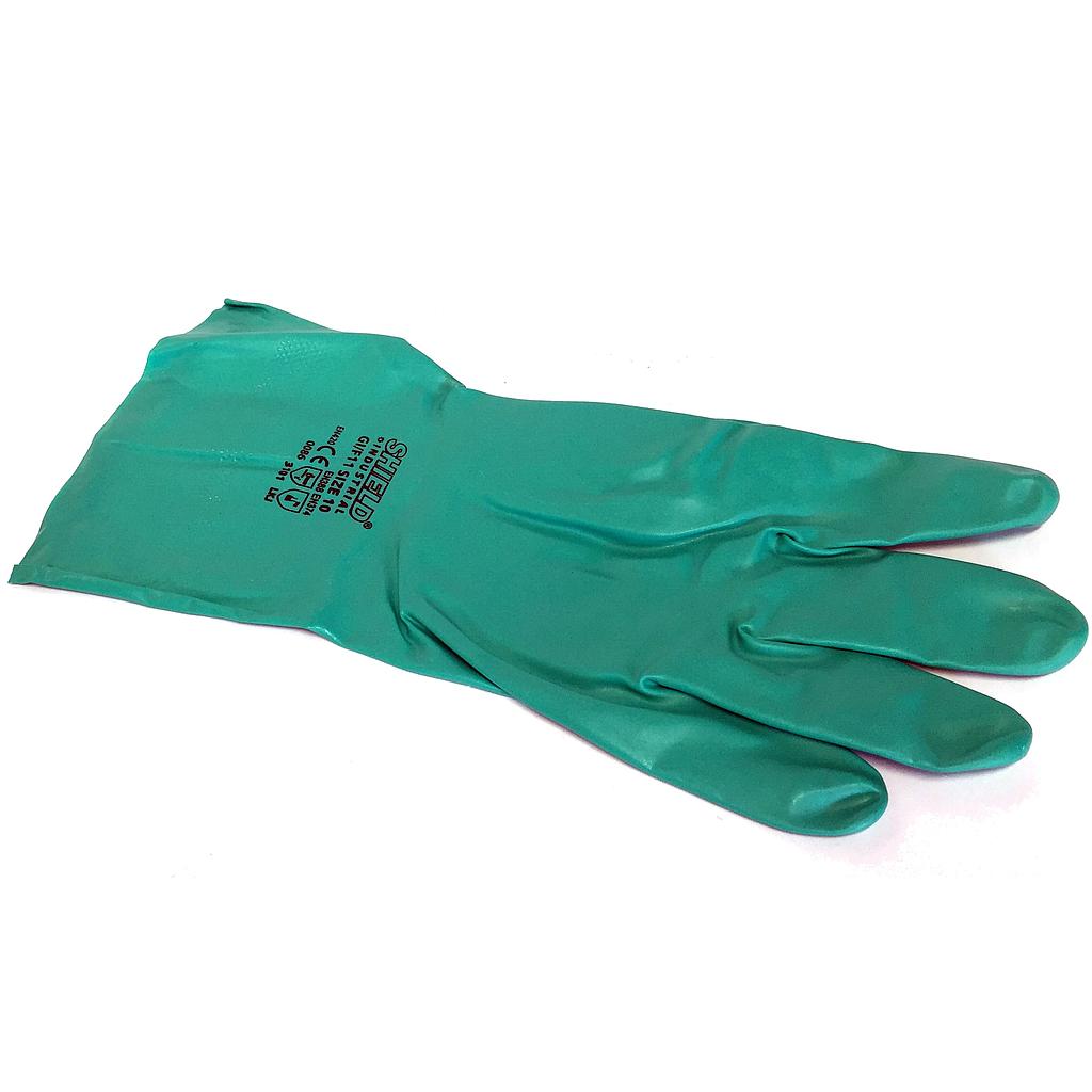 [3472] Gants ménage nitrile vert  / Paire (XL)