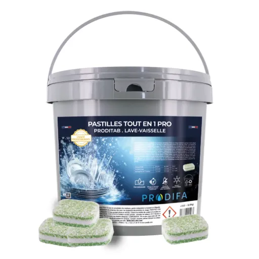 Pastilles lave-vaisselle tout en 1 Pro / Seau 150 pastilles (2,4Kg)
