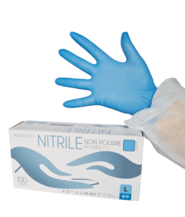 Gants nitrile non-poudrés BLEU / Bte 100